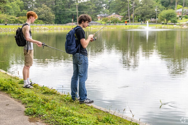Fishing is a popular activity at the Barker Bryant Memorial Park and it's lake next to the Parker neighborhood.