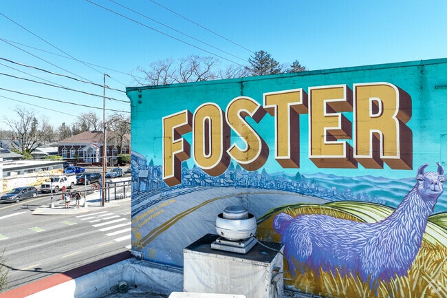 A beautiful mural lets visitors know they've arrived in the Foster-Powell neighborhood.