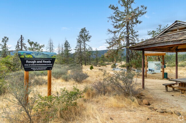 Explore Wilderville by going though the trails at the Rough and Ready Botanical park.