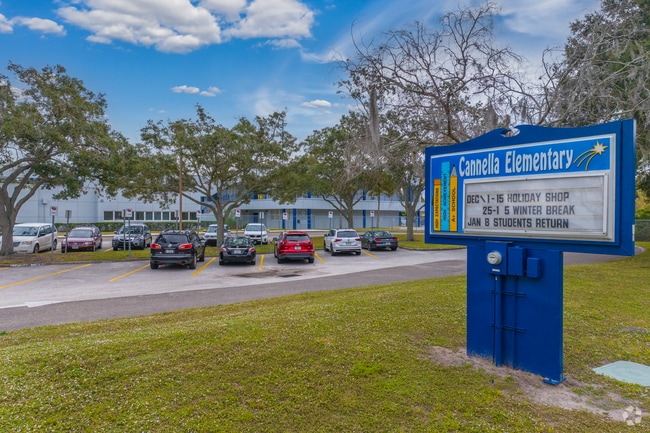 Cannella Elementary School has ample parking for parents and staff.