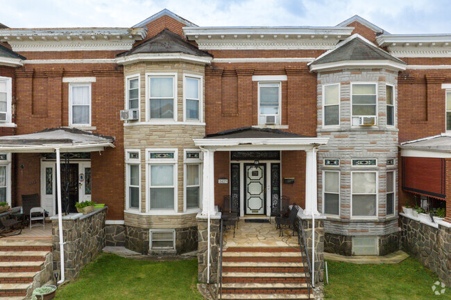 Evergreen Lawn is has many formstone row homes throughout the neighborhood.
