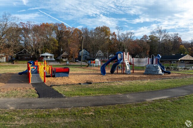 Brady Lake Playground features green space and play areas for children.