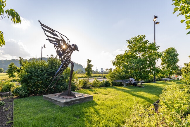 Hazelwood Green has artwork that is inspired by the former steel mills of Hazelwood.