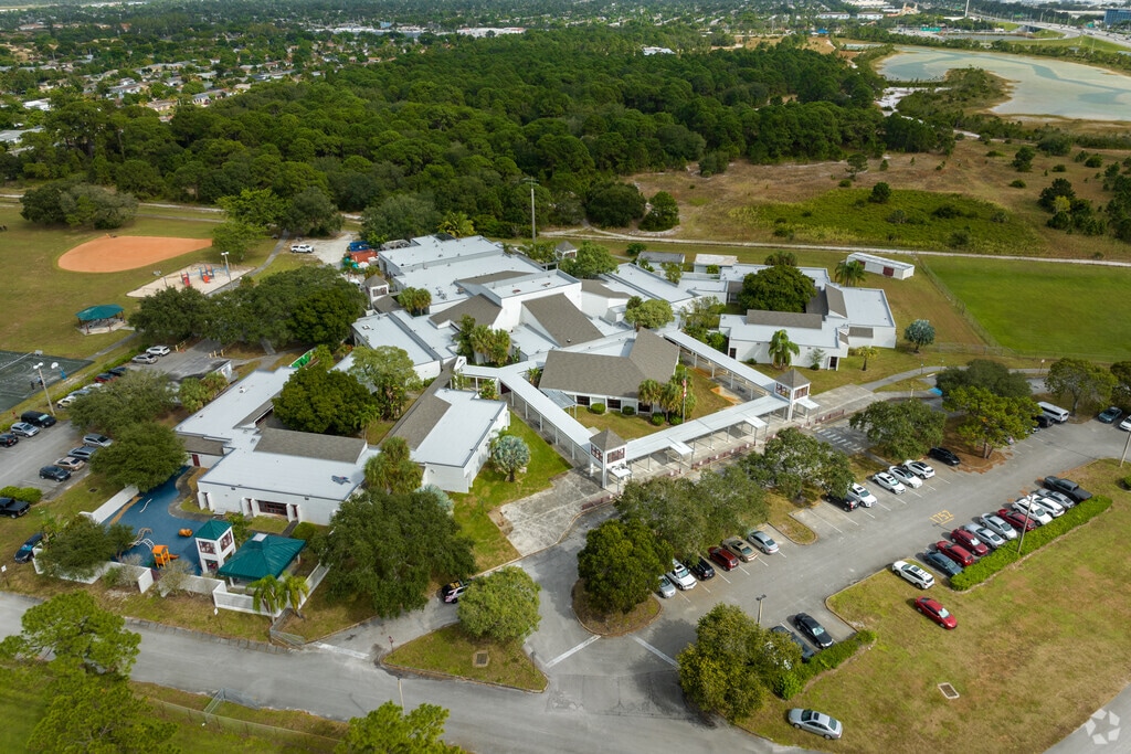 Whispering Pines School aerial view.
