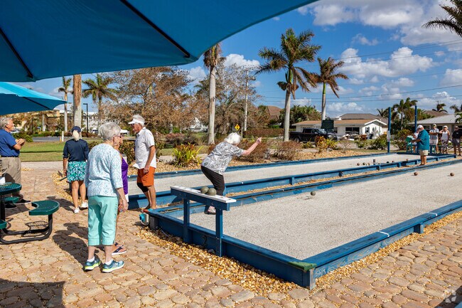 Residents in Punta Gorda Isles can gather to socialize and play bocce at the Isles Yacht Club.