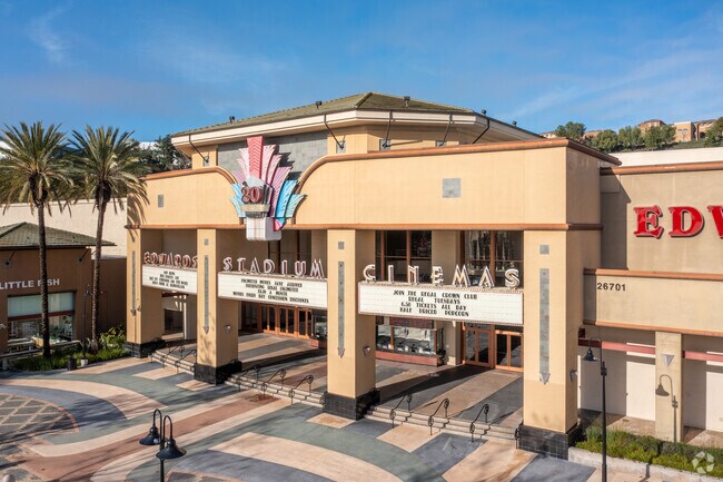 The Edwards Theatre also known as Regal Cinemas shows the latest release in Aliso Viejo.