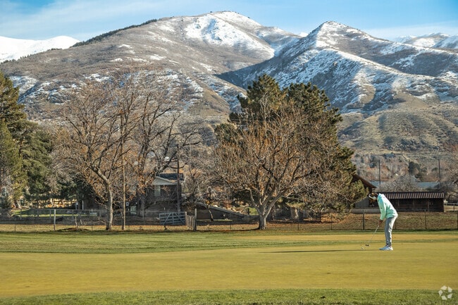 A young man gets ready to putt at Davis Park Golf Course in Fruit Heights.