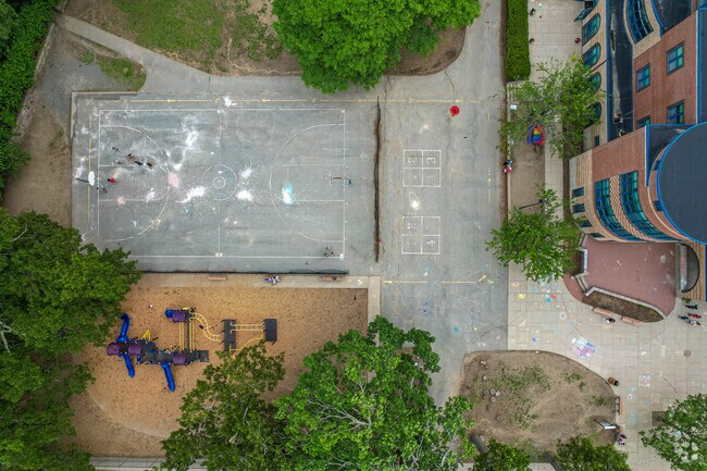 Brackett Elementary School concrete court in Arlington.