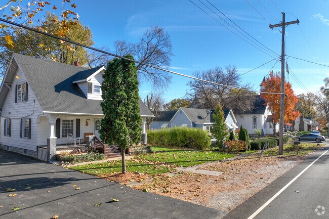 Rows of houses sit closely together in Leroy.