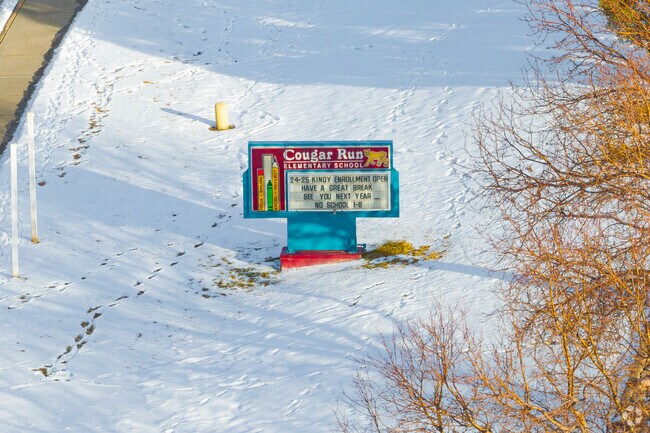 Cougar Run Elementary School in Highlands Ranch Colorado on a warm winter afternoon.