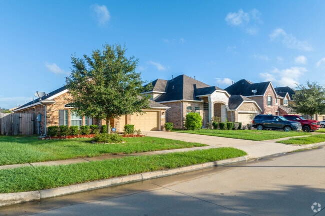 A row of new build homes in the town of Alvin, located southeast of Houston.