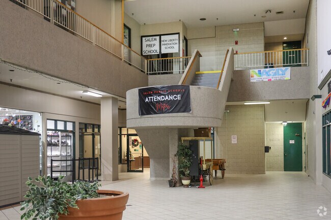 New Liberty Innovation School is located within the Witch City Mall.