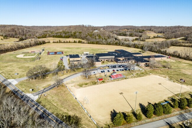 Hillsboro School in Leiper's Fork includes fields for student sports.