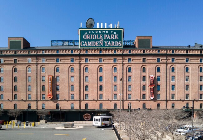 Camden Yards near the Inner Harbor is home to the Baltimore Orioles.