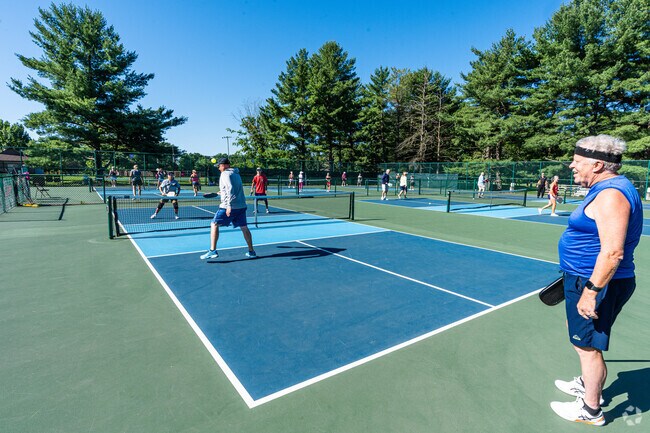 The pickleball courts at EB 