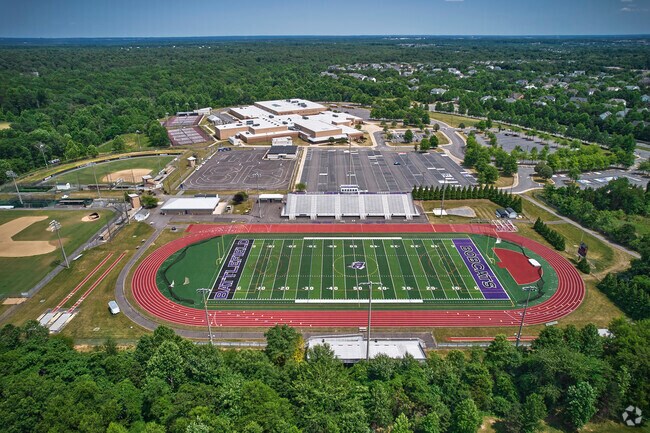 Battlefield High School near Haymarket features expansive sports fields and modern facilities.