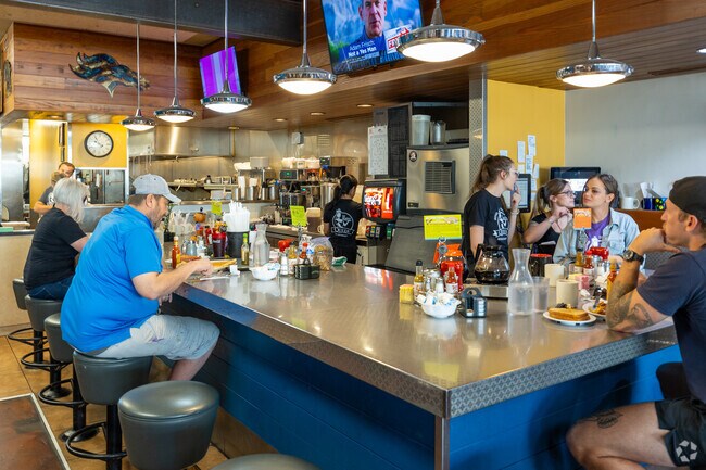 Grab a seat at the counter 
and enjoy a great meal at the Breakfast Queen near Arapahoe Acres.