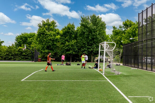 Arrowbrook Park's soccer field draws in McNair locals who want to practice their skills.