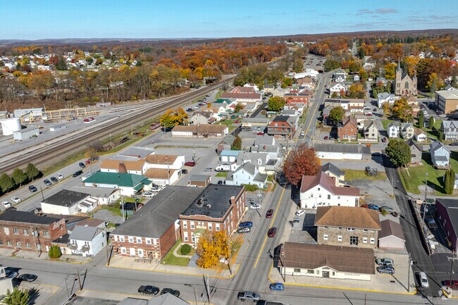 A lovely town in Allegheny along the industrial train throughway.