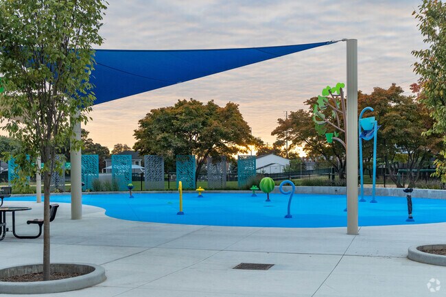 Children love the spray park at the Charles J Fuschillo Park in Carle Place, NY.