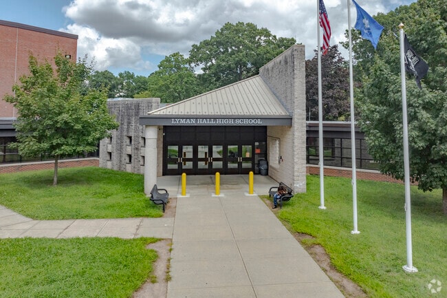 Lyman Hall High School is located at 70 Pond Hill Road in Wallingford, CT.