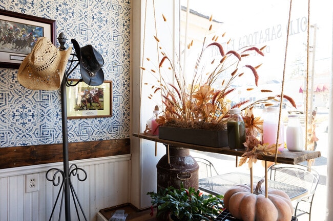 Inside Old Saratoga Eatery you will find comfortable views to enjoy.