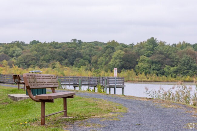 Helmetta Lake Park offers lakeside walks with water views in Helmetta.