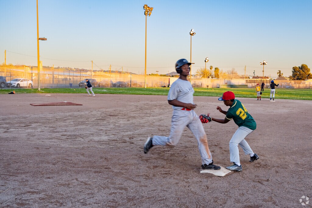 The baseball fields at Coliseum College Prep Academy are a popular attraction in Frick.