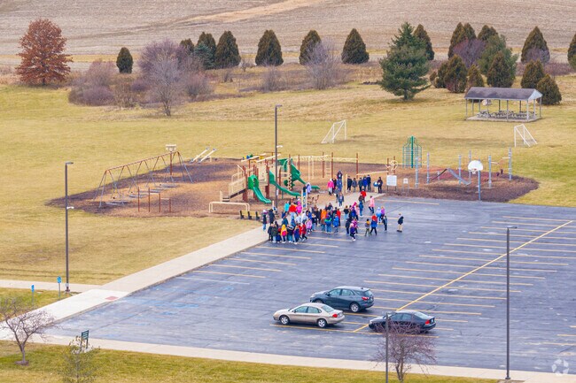 Children enjoy the large playground at Northern Heights Elementary School.