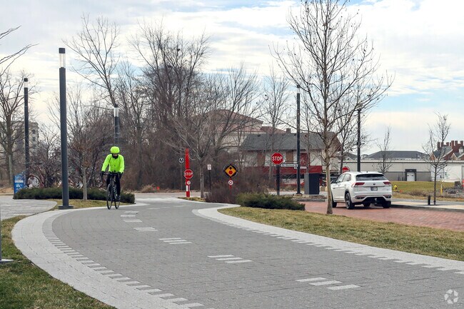The Monon Trail, a popular rails-to-trails project, passes through downtown Carmel.