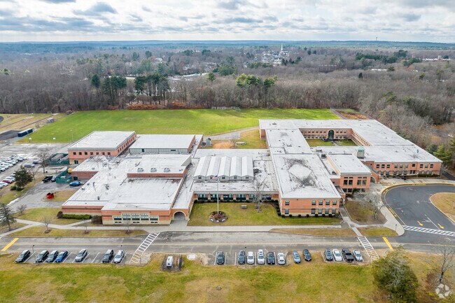 John J. Ahern Middle School's large campus as seen from above.
