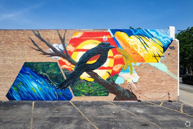 Murals can be commonly found on buildings in Albany Park.