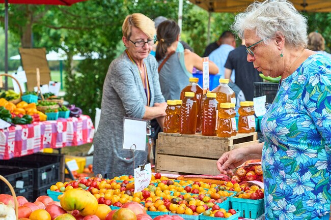 Fresh produce from local farms draws  many residents to the Boonsboro Farmers Market.