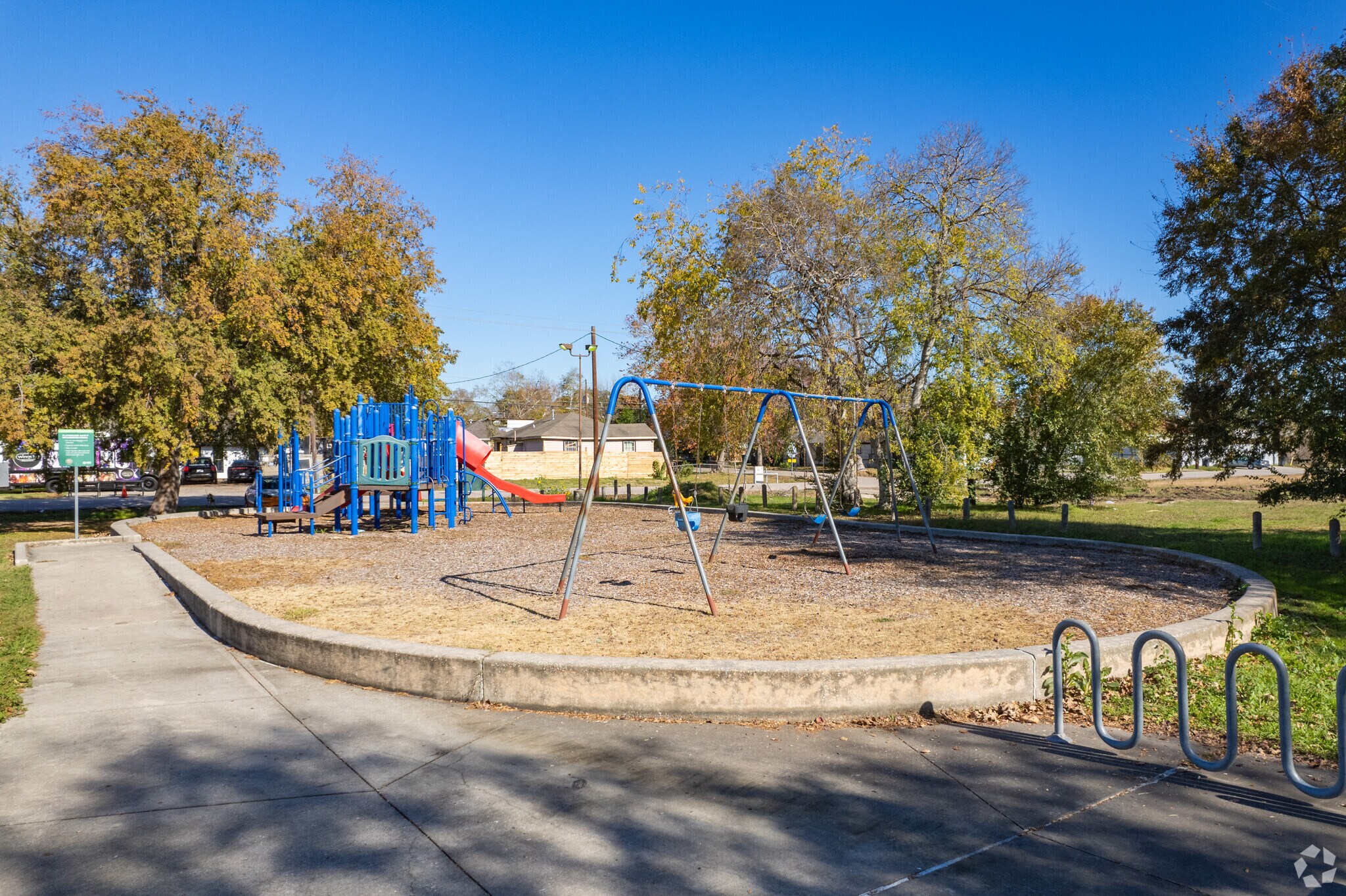 Children delight in the playgrounds and play areas of McCullough Park.