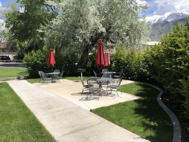 BBQ with Umbrella Tables
