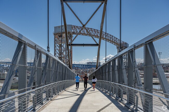 West Bank locals can traverse the Connector Trail Bridge to and from Wendy Park.