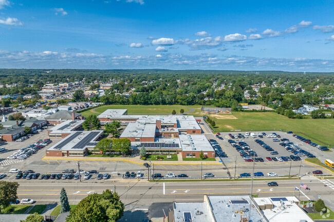 An aerial view of the facilities at John F Kennedy Intermediate School.