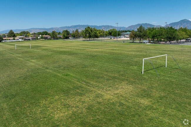 Vista Elementary School’s large, multi-use field is often used for soccer.