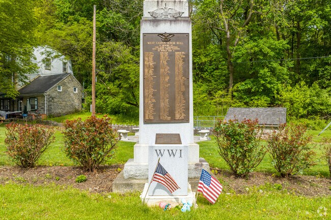 This park memorializes those who fought in WWII from the West Easton neighborhood.