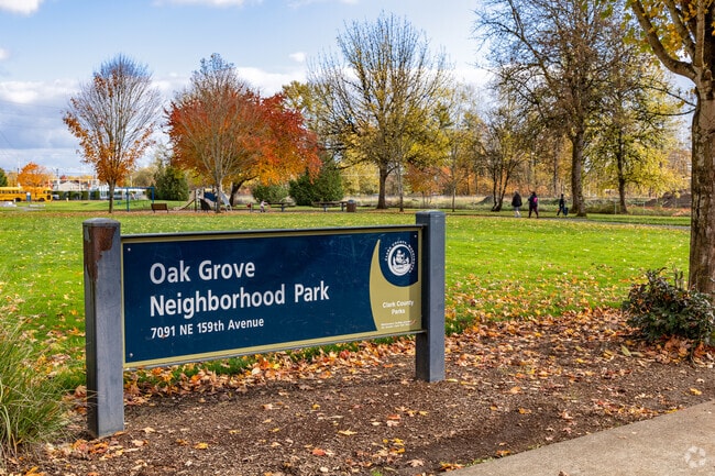 Oak Grove Park offers paved trails, a playground and a skate area.