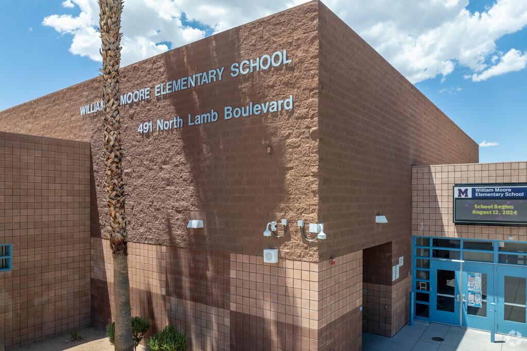 The student population of William K. Moore Elementary School is 585.