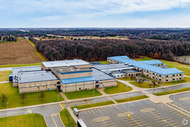 DeWitt High School sits in a rural setting in Clinton County.