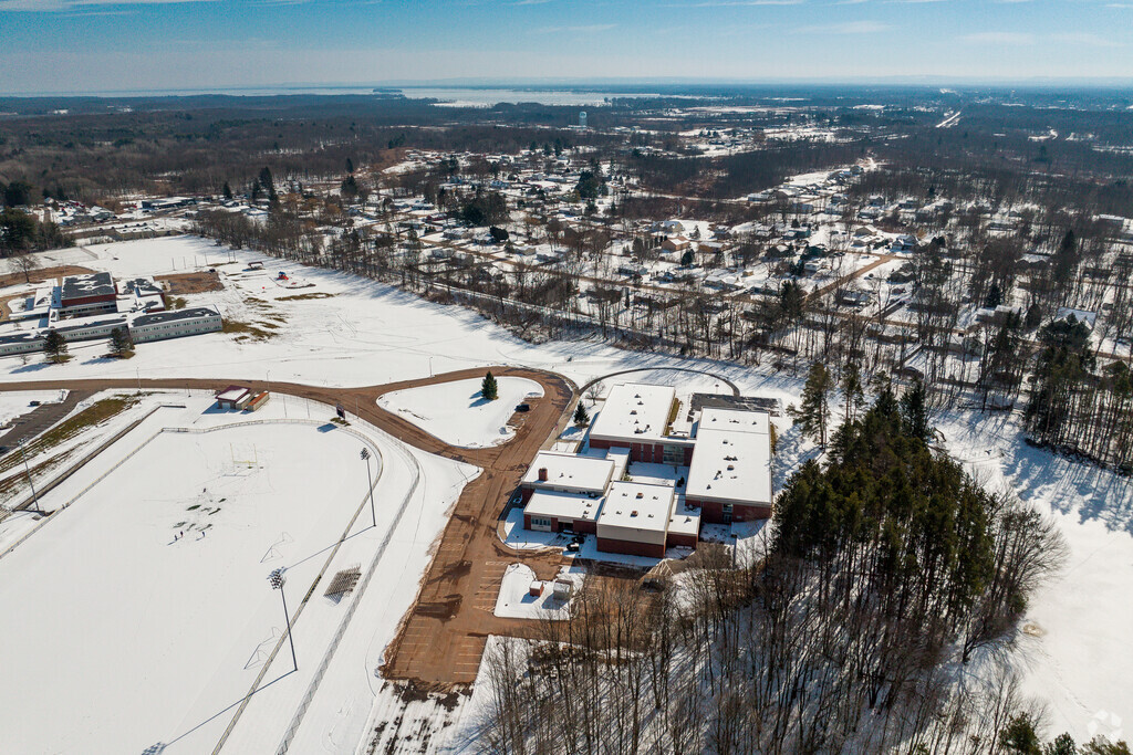 Oneida Lake can be seen in the distance behind Central Square Middle School in Central Square.