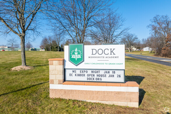 Students in grades PK-12 attend Dock Mennonite Academy.