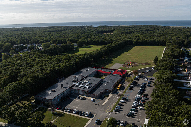 Aerial showing the bay to the east.