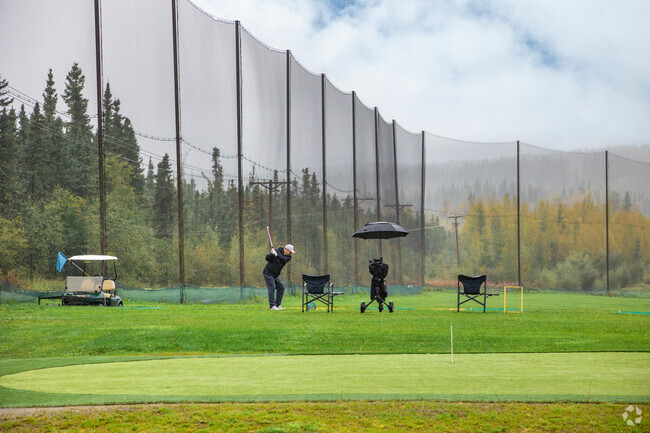 Practice your drive at Midnight Sun Golf Course in Farmers Loop.