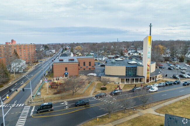 Aerial view of Holy Cross School