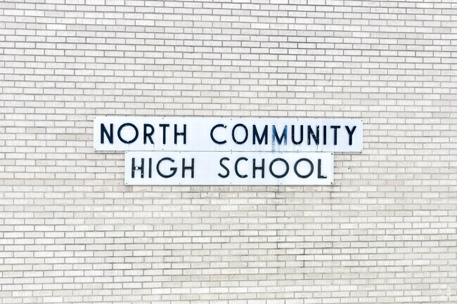 North Community High School signage.