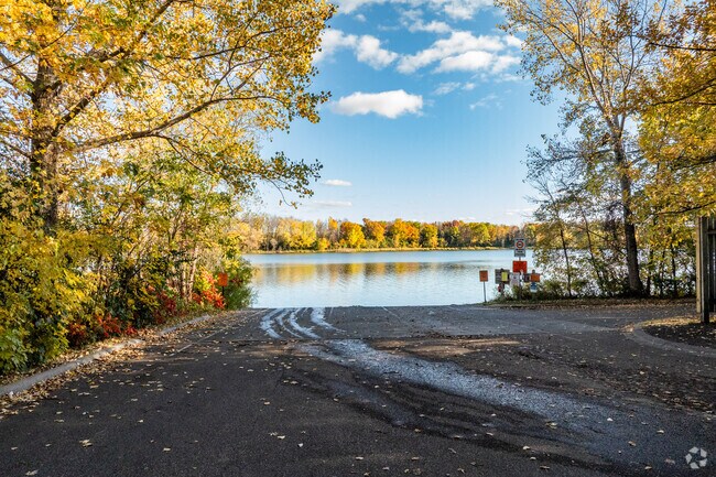 Chisago City locals can drive their boats up to one of the many lakes in the area.