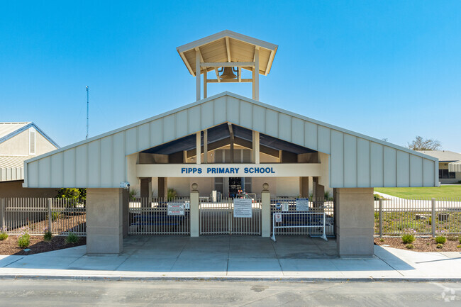 A school bell is featured at the entrance to Fipps Primary School in Riverdale.